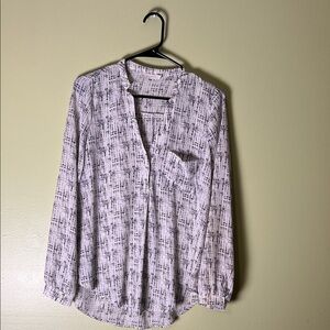 Lush Black and White Textured Blouse